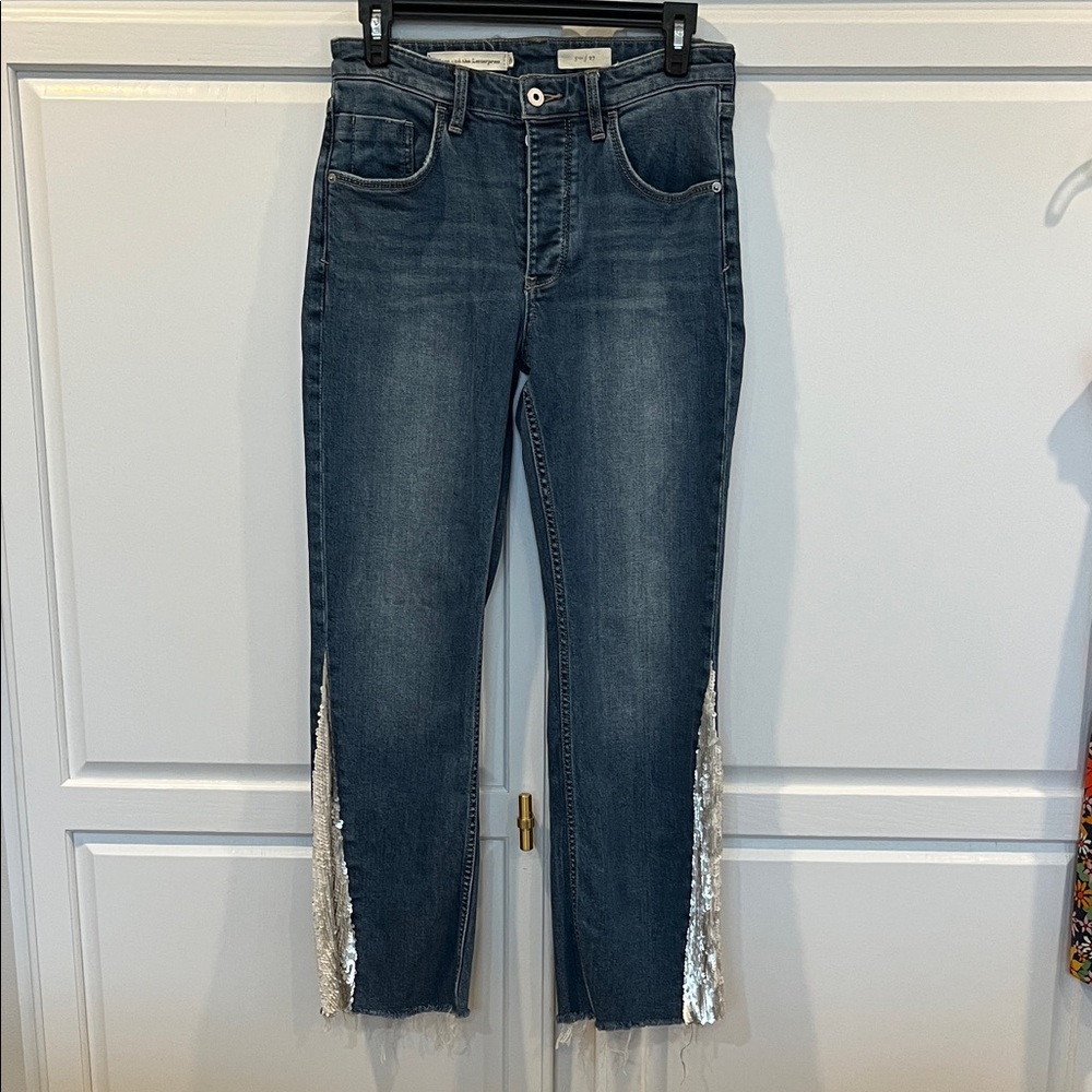 Pilcro Women’s Blue Jeans with Sequin Detail